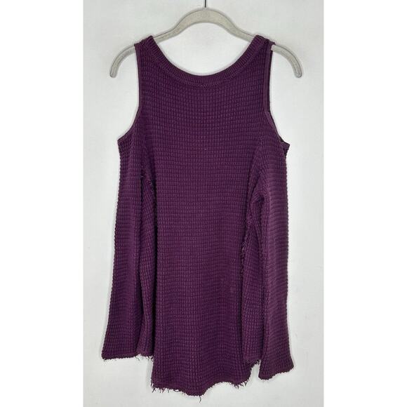 Free People Purple "Sunrise" Cold Shoulder Sweater Size Medium - Picture 7 of 7